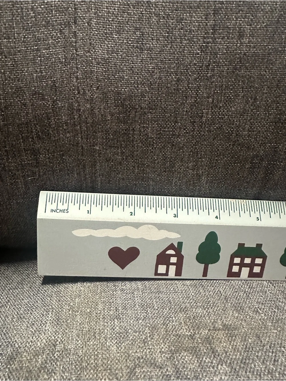 Decorative Wooden Ruler with House & Tree Motif